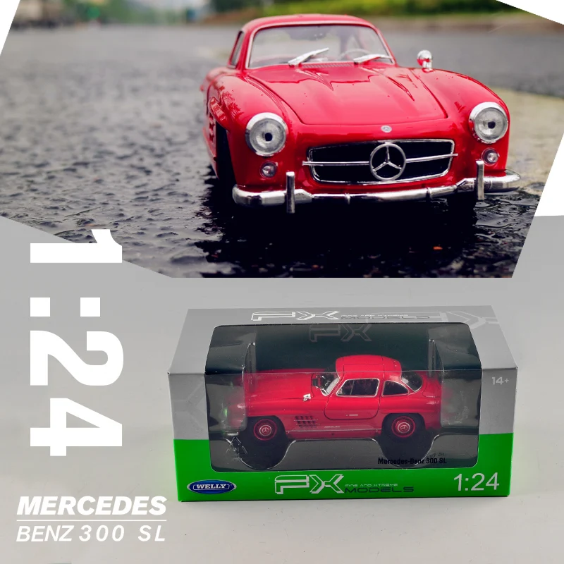 Модель автомобиля welly 1:24 Mercedes 300SL из сплава модель украшение коллекция подарок