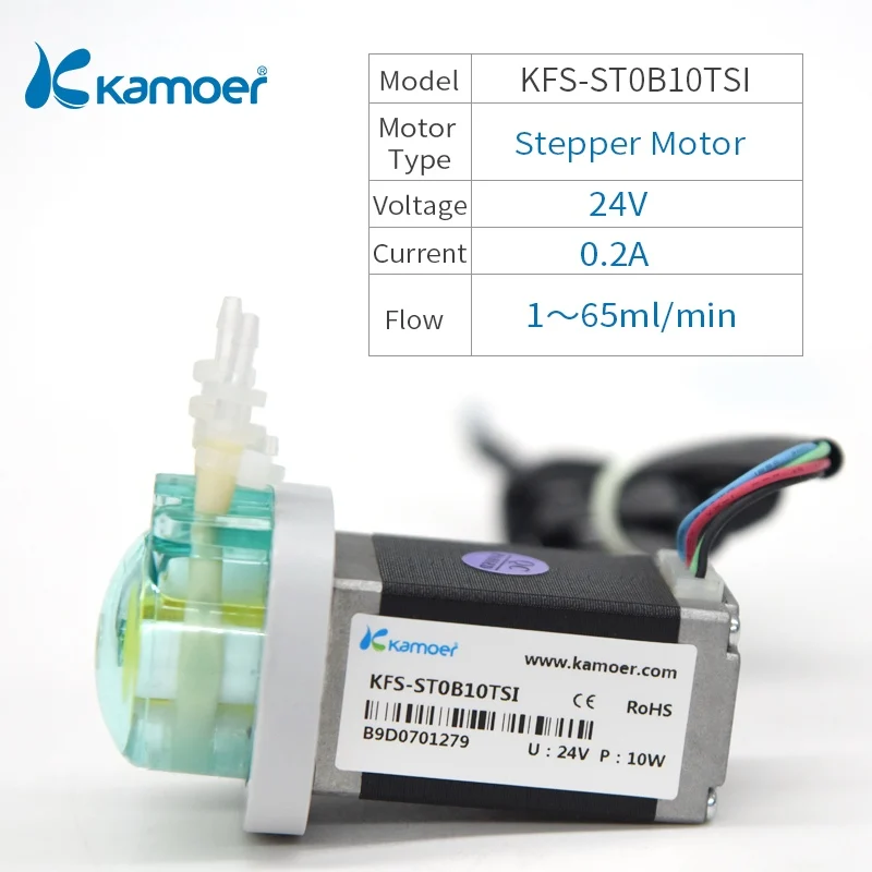 Kamoer KFS Микро перистальтический дозаторный насос 24V с шаговый двигатель для Горячая Электрический аквариум - Напряжение: KFS-ST0B10TSI