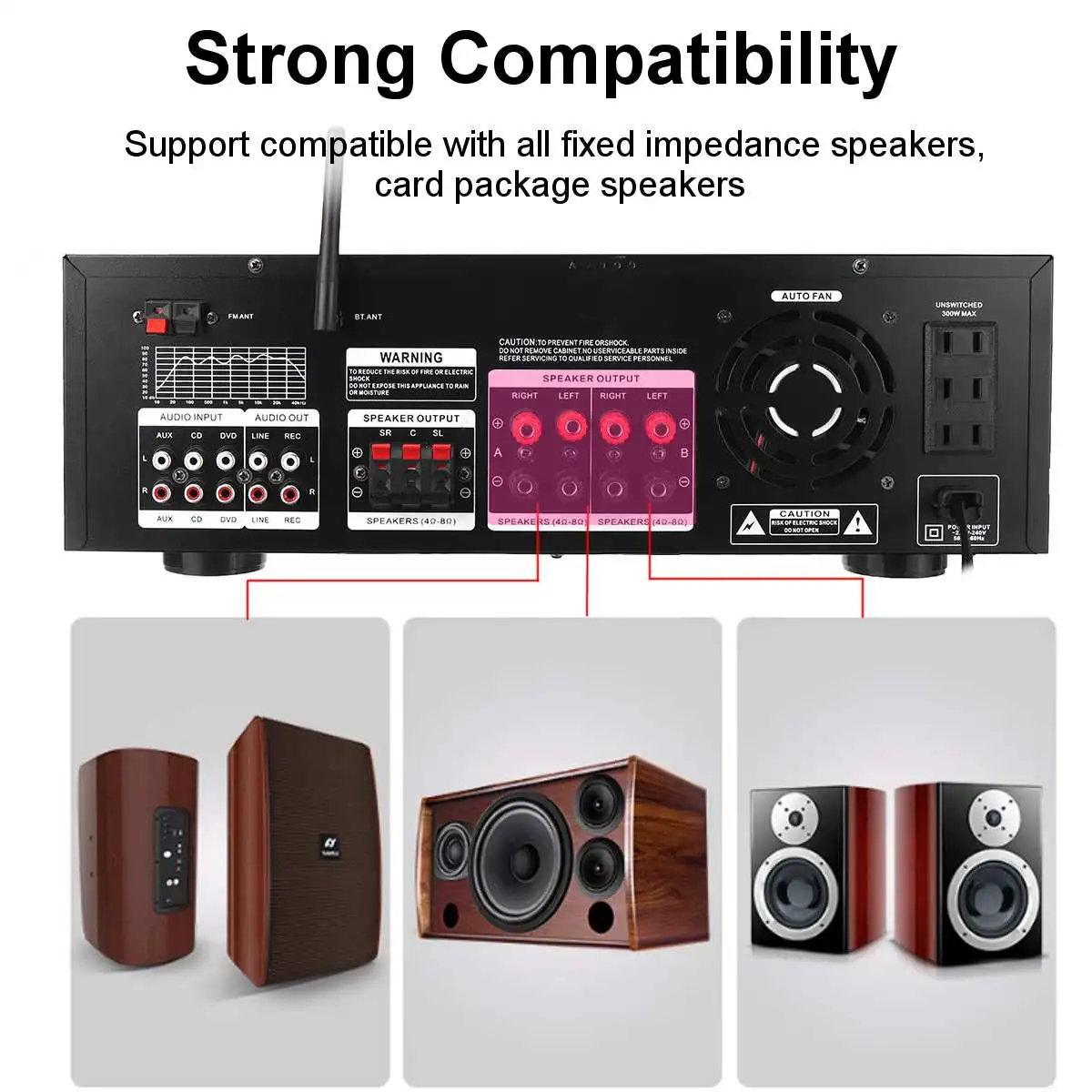 SUNBUCK 3000 Вт bluetooth 7-канальный аудио усилитель мощности 110 В 220 в AV Amp динамик с