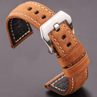 cowhide watch band strap women men blue green yellow red oil wax genuine leather watchband 20mm 22mm 24mm 26mm