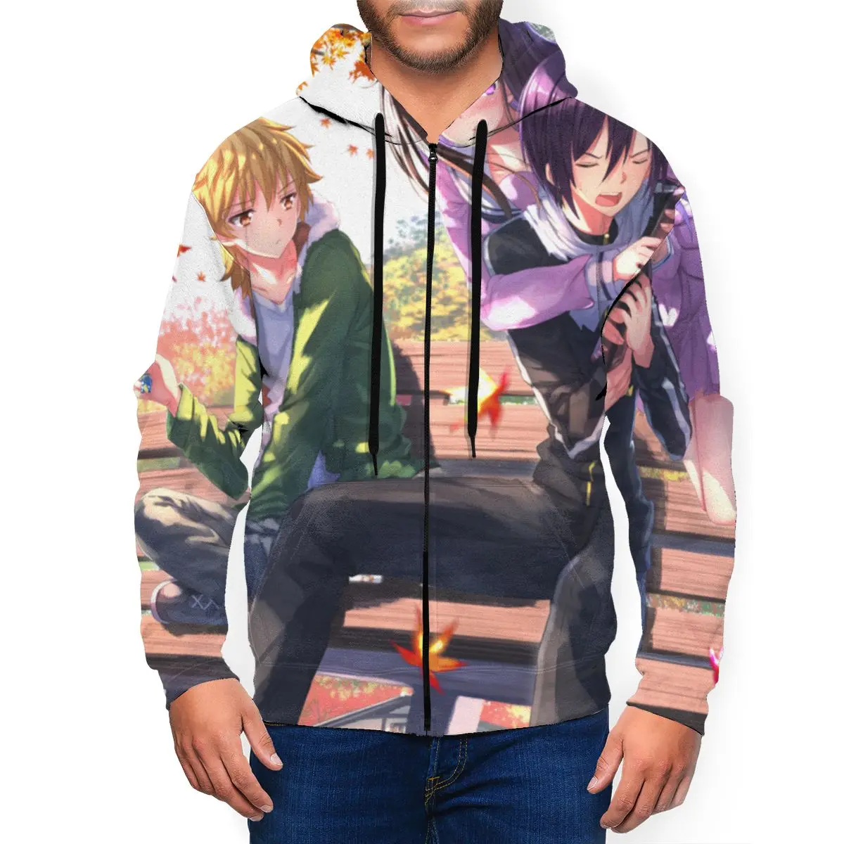 

Noragami Anime 3D Printed Zipper Hat Hoodie for Men Women Casual Fall Sweaters