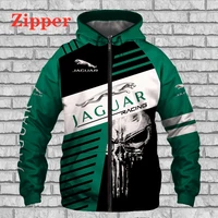 2022 new jaguar car logo 3d print zipper hoodie sweatshirt high quality cycling wear harajuku fashion pullover jacket streetwear