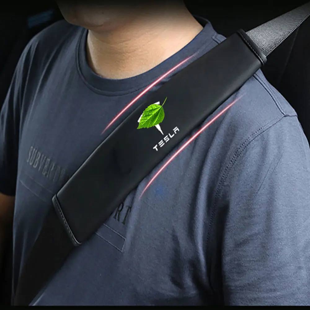 Для Tesla Model 3 18 20 черный ремень безопасности Наплечная накладка Защитная крышка 2