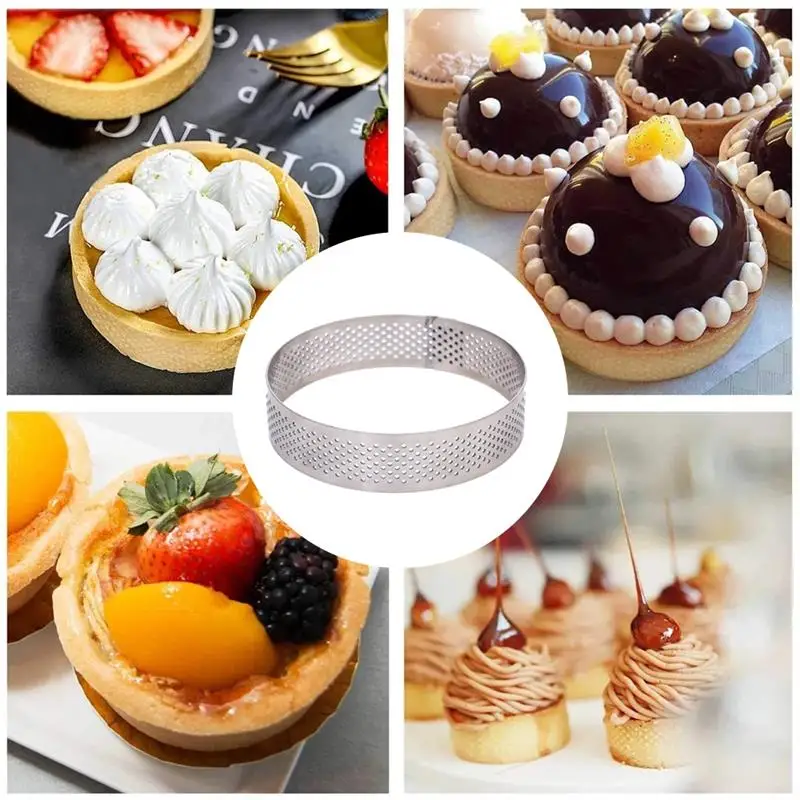 

Round Puff Tower Ring Stainless Steel Ring For Fruit Cake Cake And Mousse Mould Kitchen Baking Mould