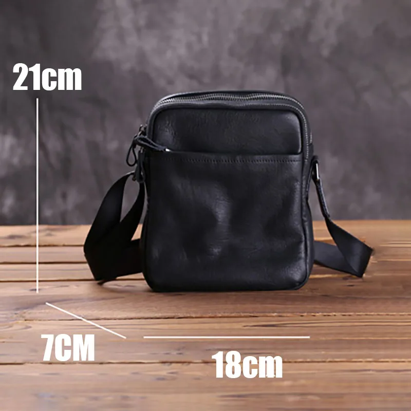 AETOO мужская кожаная косая сумка Кожаная мини-сумка через плечо мобильный телефон