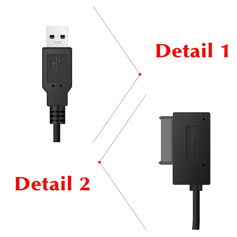 Кабель-переходник с USB 2 0 на Mini Sata II 7 + 6 13Pin для ноутбука DVD / CD ROM | Компьютеры и офис