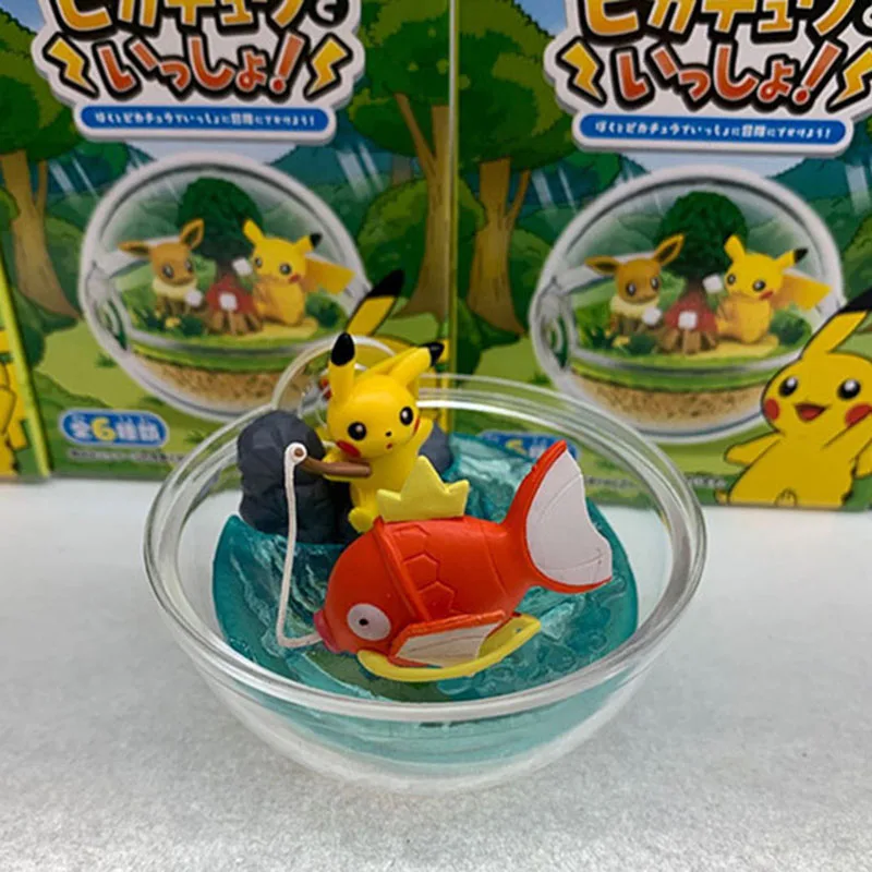 Экшн фигурки Takara Tomy 6 шт./компл. мяч с Пикачу Eevee Magikarp Mewtwo Caterpie Аниме Покемон