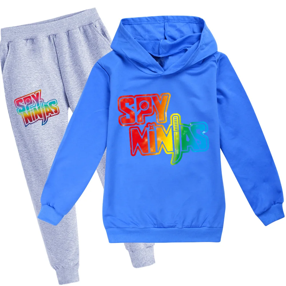Fashion SPY NINJAS Baby Clothing Sets Boys Hoodies100% Cotton Streetwear Cartoon Kids Sweatshirt Girls Children Hoodie Pants 2pc