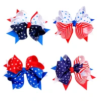 ncmama 4 inch independence day bowknot hairpins 4th of july hair bow hair clip american flag patriotic bows hair accessories