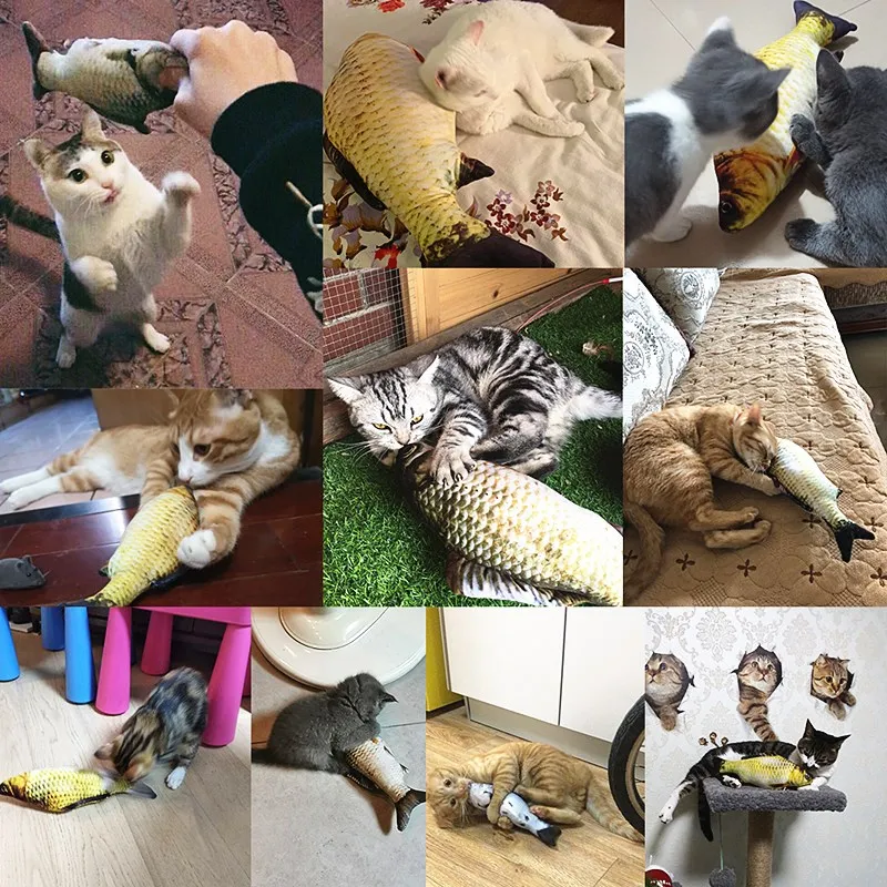 

2021 Nieuwe 30Cm Kat Kwispelende Speelgoed Dansen Moving Floppy Vis Katten Speelgoed Usb Opladen Simulatie Kat Speelgoed Elektr