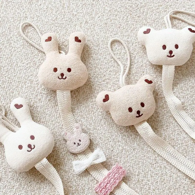 

INS Cute Rabbit Bear Baby Hair Clips Holder Nordic Kids Hairpin Storage Belt Organizer Strip Wall Hanging Ornaments Photo Props