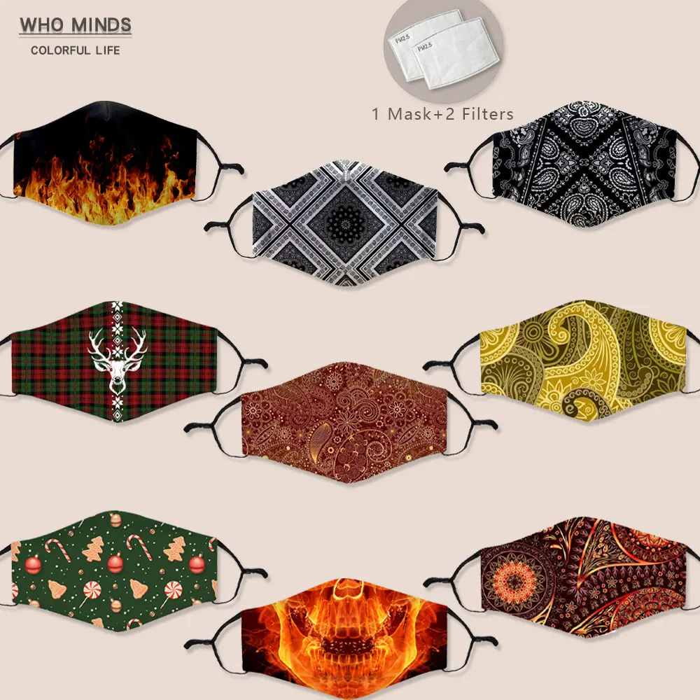 Новая классическая Рождественская коллекция многоразовая маска для полости рта