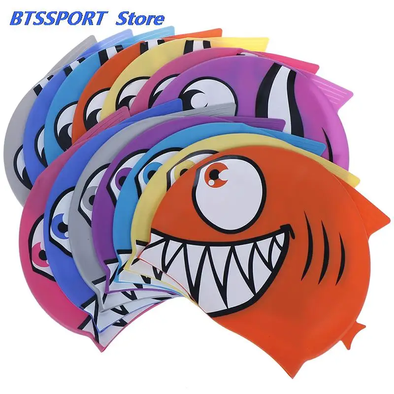 Шапочка для плавания мальчиков и девочек водонепроницаемая шапочка с милыми