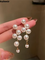 kshmir 2021 korean pearl earrings fashion womens simple temperament earrings design delicate metal earrings jewelry party gifts