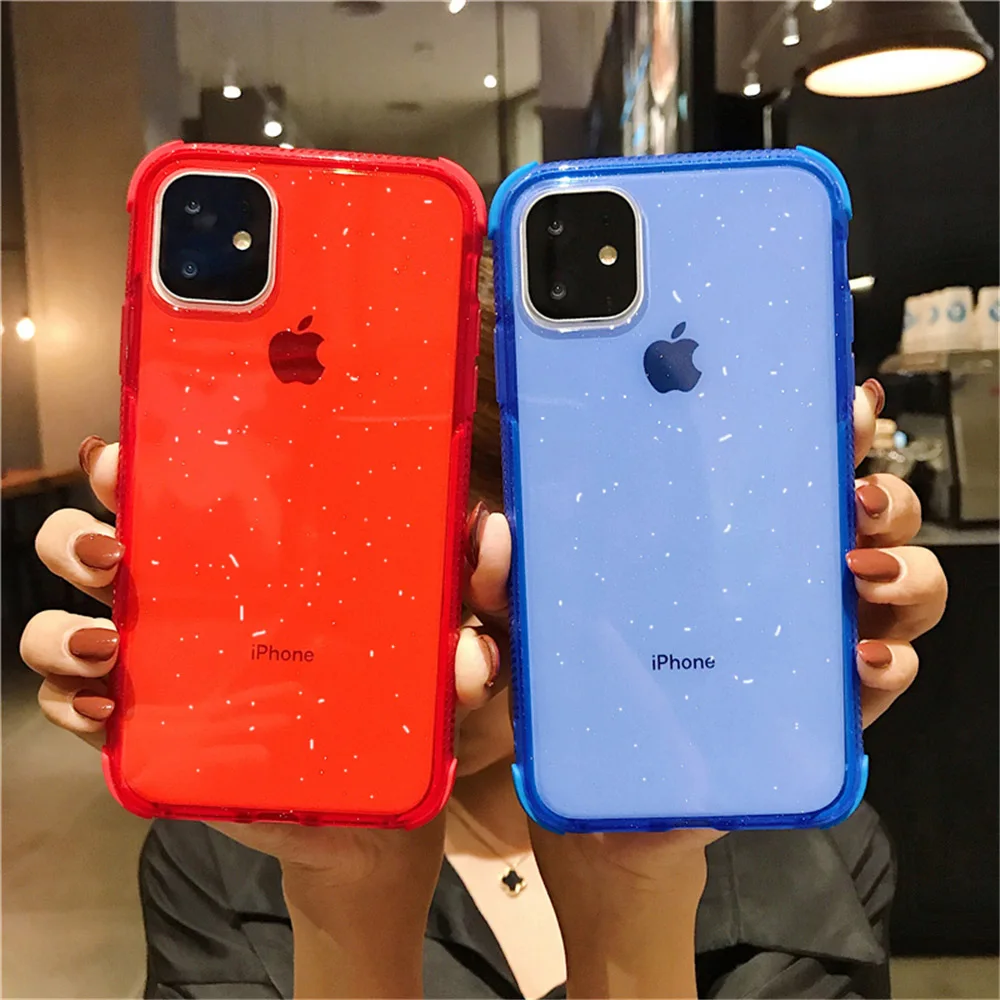 N1986N чехол для телефона для iPhone 11 11 Pro Max X XR XS Max 6 6s 7 8 Plus роскошный блестящий яркий противоударный прозрачный мягкий ТПУ