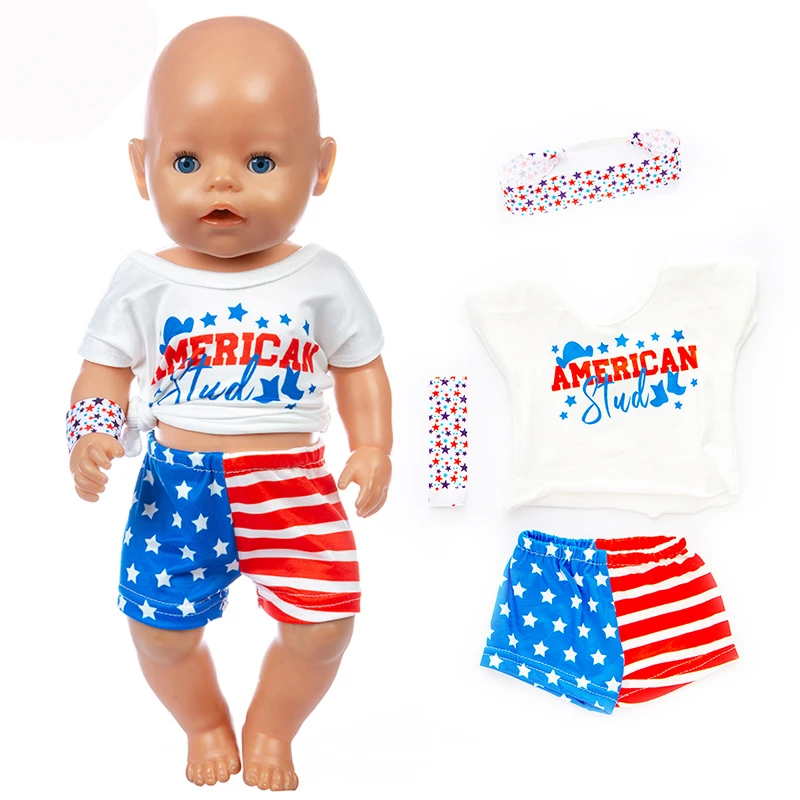 

4Pcs/suit Doll Clothes Born Baby Fit 17 inch 43cm Doll Accessories For Baby Gift