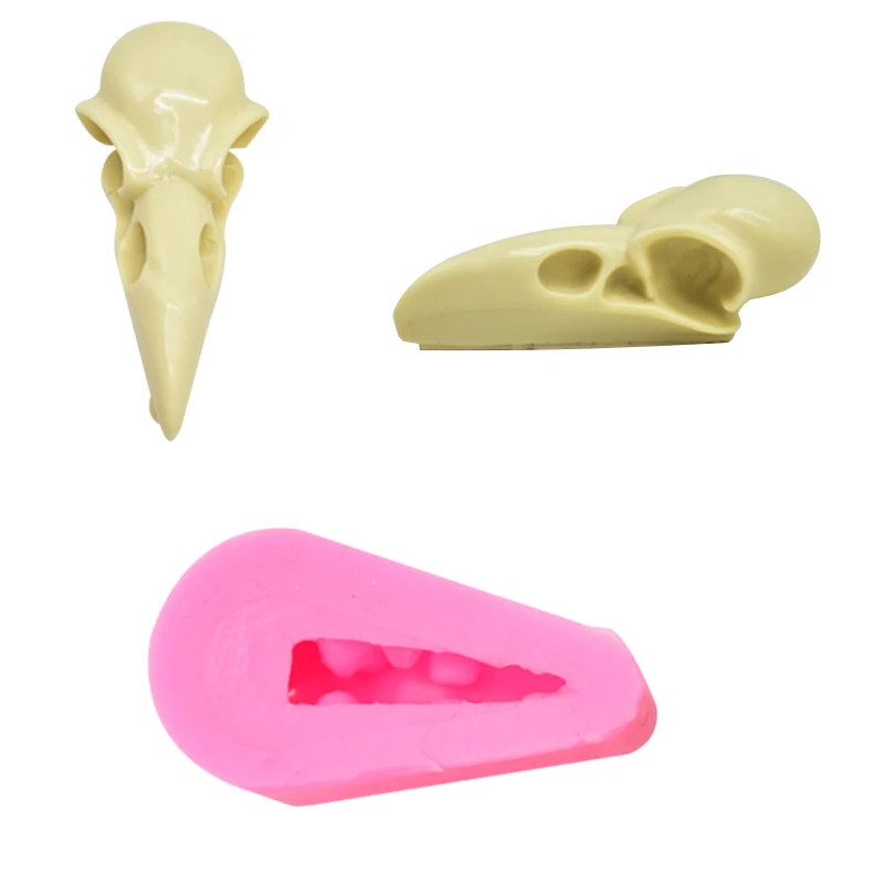 New Crow Skull Silicone Mold Diy Fondant Cake Baking Chocolate Resin Gypsum Candle Candy Drop Shipping |