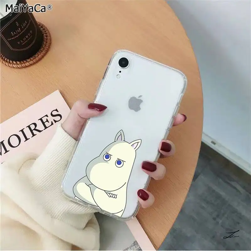 MaiYaCa прекрасный hippo Moomin прозрачный мягкий ТПУ чехол для телефона iPhone 11 pro XS MAX 8 7 6S Plus X 5 5S SE XR