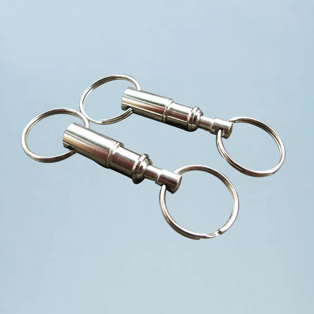 

6PCS Quick Release Key Ring Separate Detachable Buckle Double Rings Keychain Outdoor Keyring Gift Hanging Ornament for Men