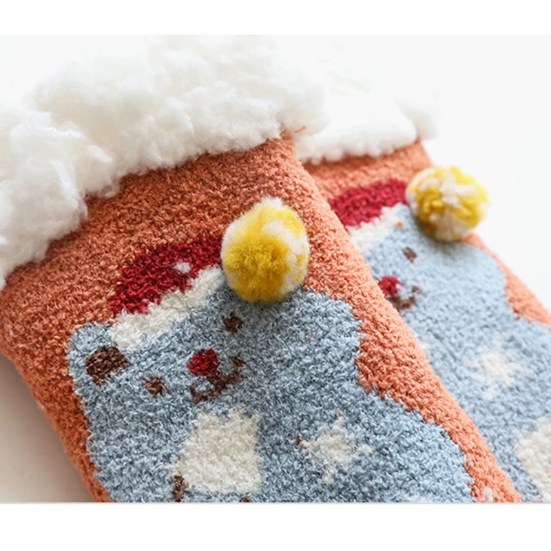 

Baby Lotus Plus Thick Plus Velvet Super Warm Towel Socks Christmas Socks Kids Toddler Girl Boy Animal Cartoon Floor Socks