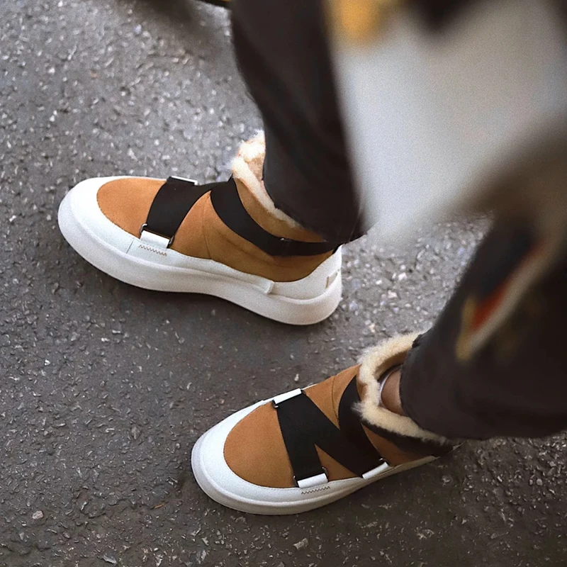 Scarpe donna/женские ботинки; женская обувь из флока; chaussures femme; Плюшевые ботинки на платформе; женские зимние ботинки без застежки; смешанные цвета