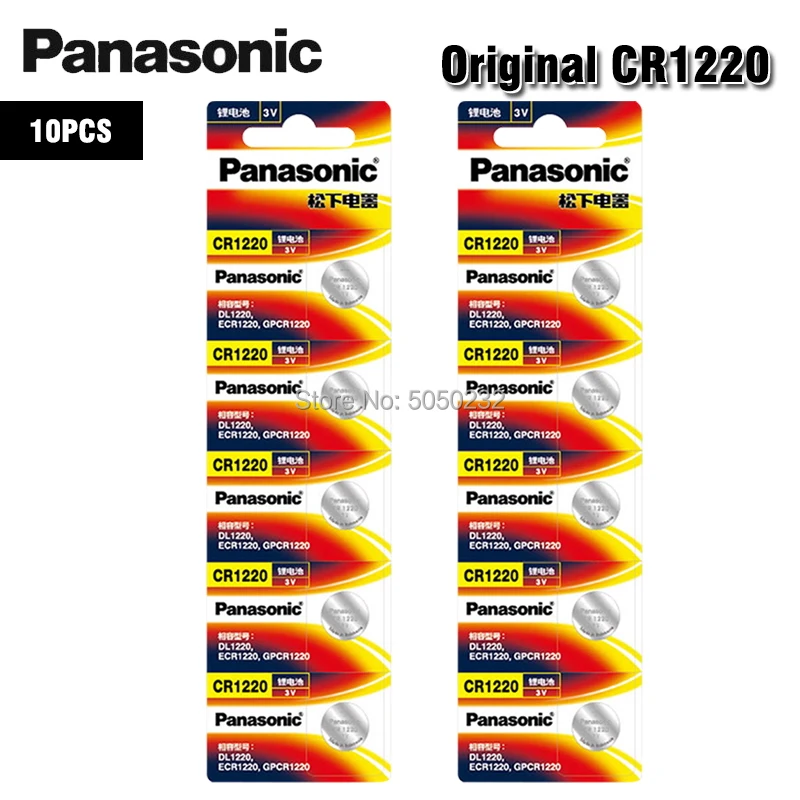 

10Pcs PANASONIC Lithium Batteries Cell Button Coin Battery CR1220 BR1220 DL1220 ECR1220 LM1220 3V For LED Lights Toys Watches