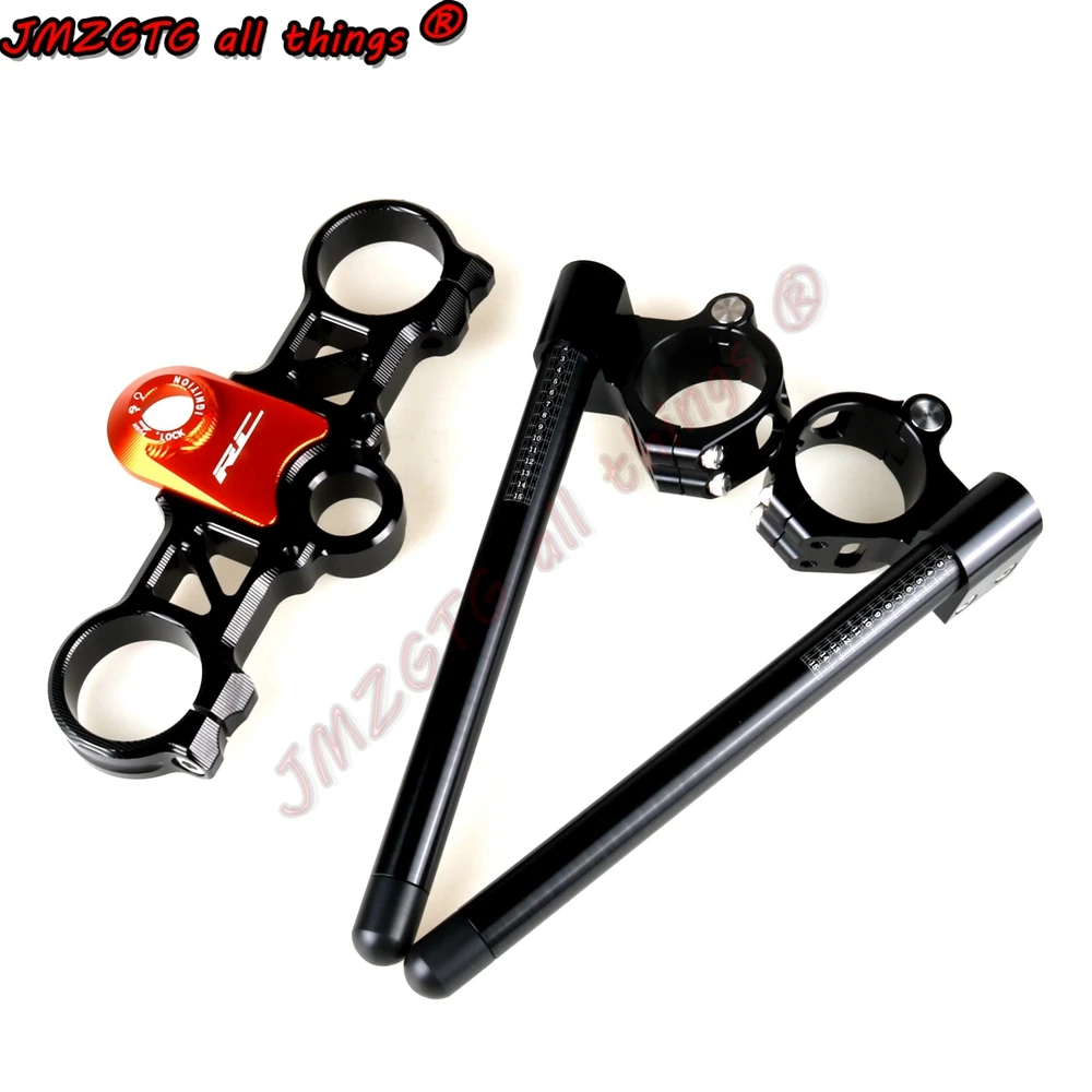 Гоночный CNC зажим на ручках для KTM RC200 RC390 2014 2020 черный|clip on handle bars|clip onclip bar |