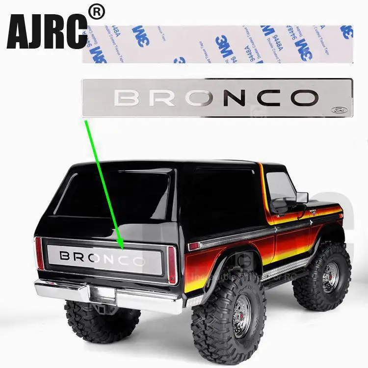 Украшение логотипа из нержавеющей стали для 1/10 Rc Crawler Car Traxxas Bronco Ranger XLT RTR #82046 4