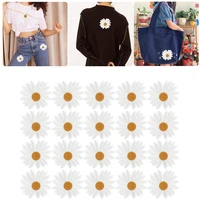 diy small sun flower daisy embroidery patches for clothing iron on clothes sticker stripe iron on applique hole repair