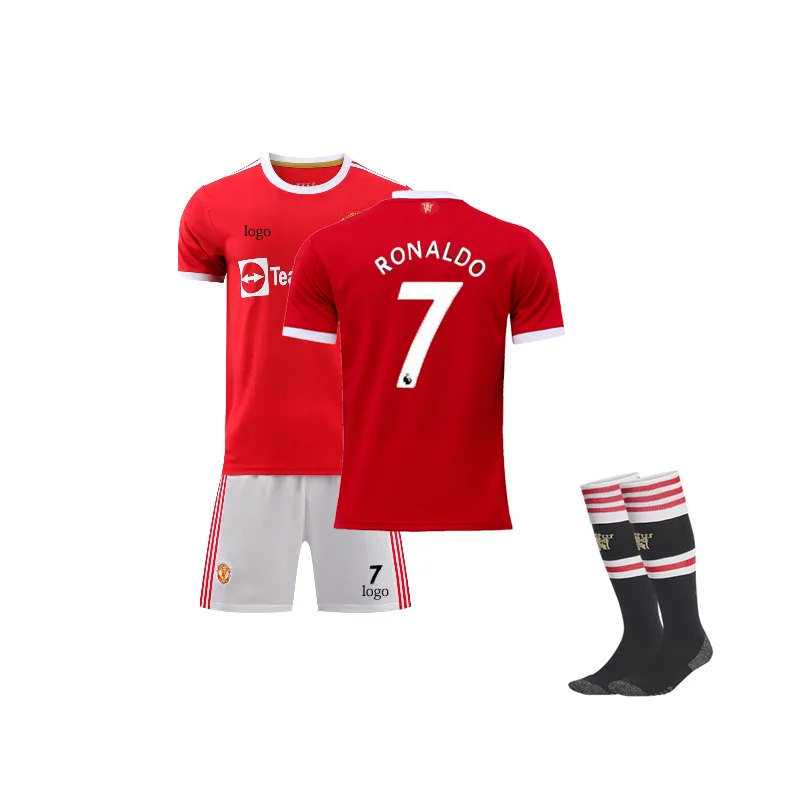 

Летние мужские Детские костюмы BF 21 22, красная футбольная Джерси, настраиваемый комплект из 2 предметов, футбольное снаряжение, Повседневная ...