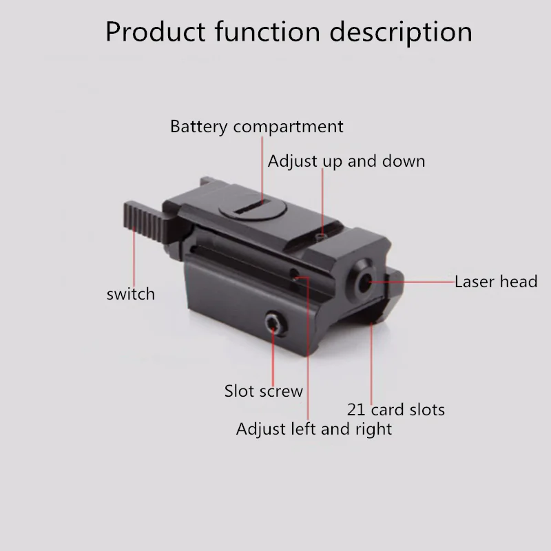

Low Orbit Red Laser Pointer Downward Laser Pointer 11mm / 20mm Mounted Aluminum Alloy Material Can Install Flashlight