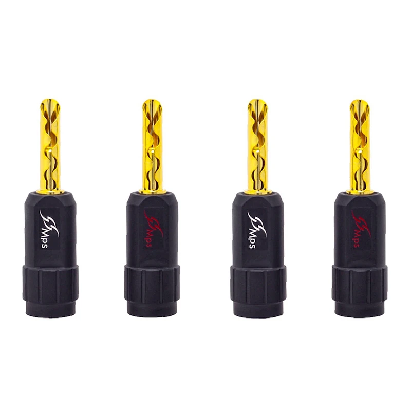 

HiFi MPS Shark-4 HiFi Speaker Banana Plugs pure copper Audio Jack Connector 24K gold Plated Amplifier Speaker connector