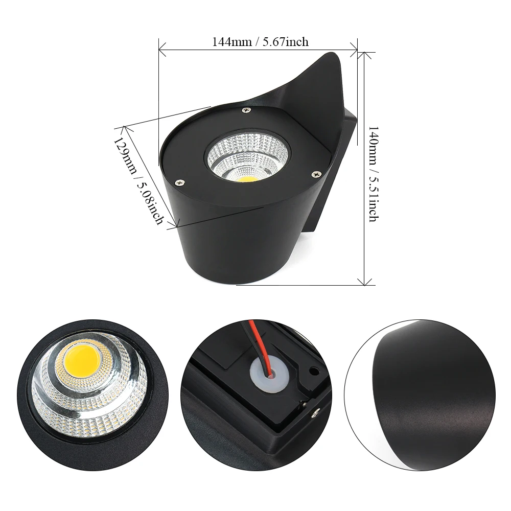 Настенный уличный светодиодный светильник Nodern черное бра из алюминиевого