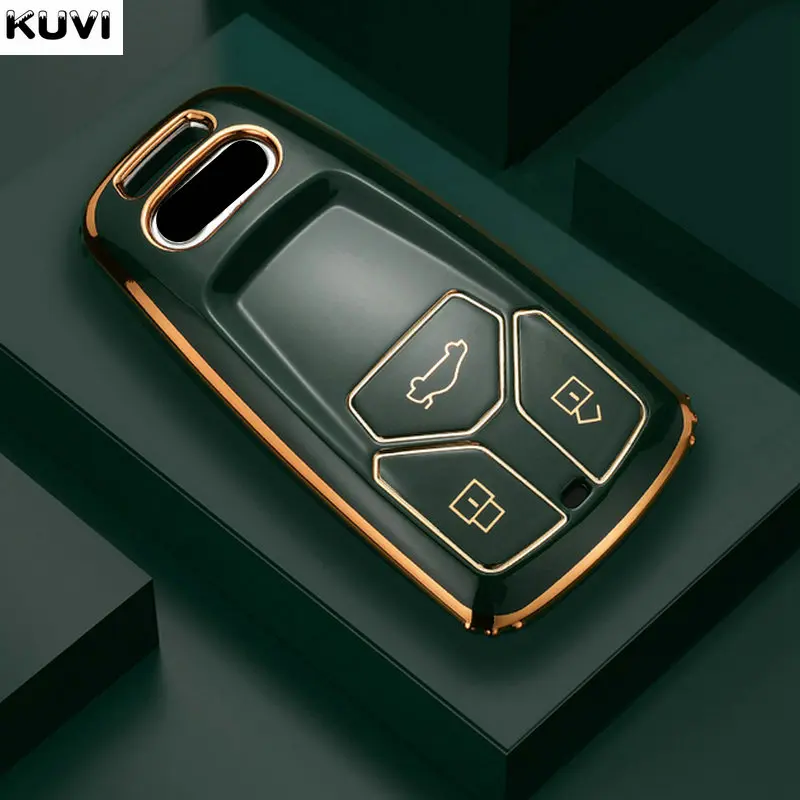 New TPU Car Remote Key Case Cover Shell Fob For Audi A4 B9 A5 A6 8S 8W Q5 Q7 4M S4 S5 S7 TT TTS TFSI RS Protector Accessories