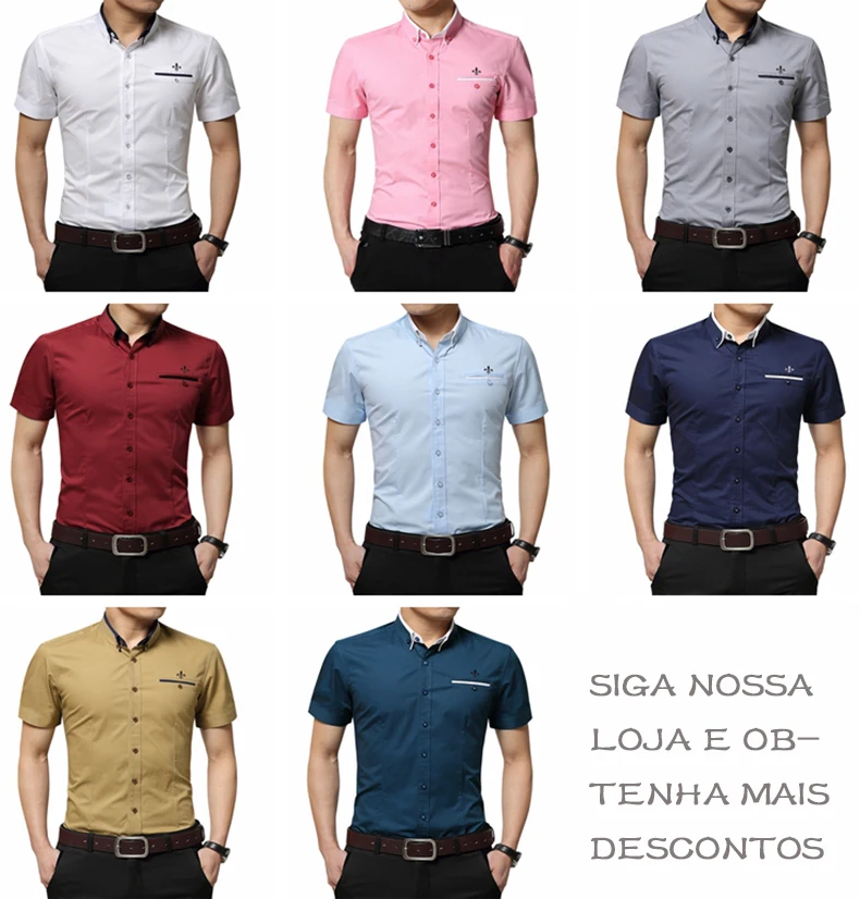 Мода Blusa Camisa Social Masculina Dudalina короткий рукав Slim Fit рубашка мужская Цветочная одежда пуловер Белый мужской холодный