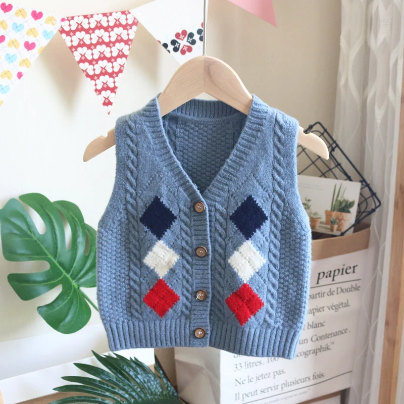 Детский жилет новая весенняя Вязаная Шаль для маленьких девочек кардиган свитер