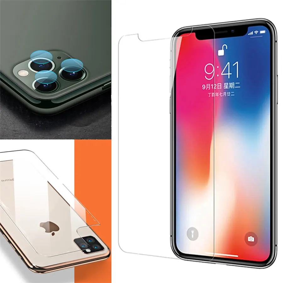 9D передняя + задняя пленка для объектива камеры iPhone 11 Pro Max 2019 закаленное стекло