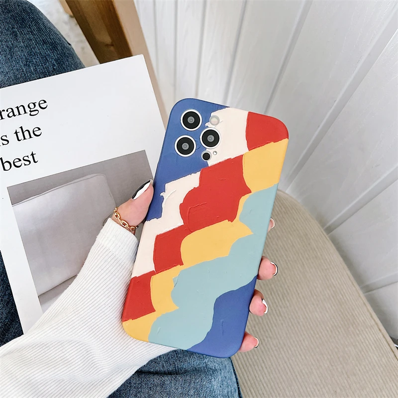 

fashion Colorful Liquid silicon Case For Apple iphone 12 11 XS Pro Max Mini Phone case X XR SE 8 7 Plus Anti fall phone case