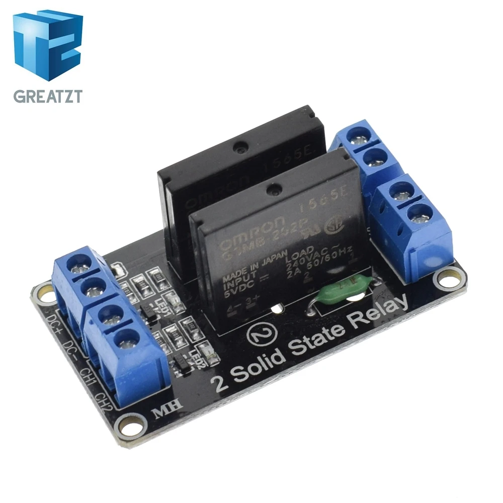 GREATZT 1 шт. 1 2 4 8 канальный 5 В DC релейный модуль твердотельный высокий уровень SSR AVR DSP G3MB-202P реле для Arduino