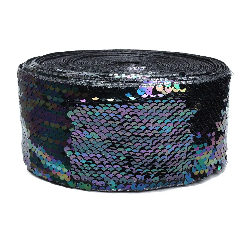 75 мм liston черный Радужный Реверсивный Стеклярус пайетки ленты | Дом и сад