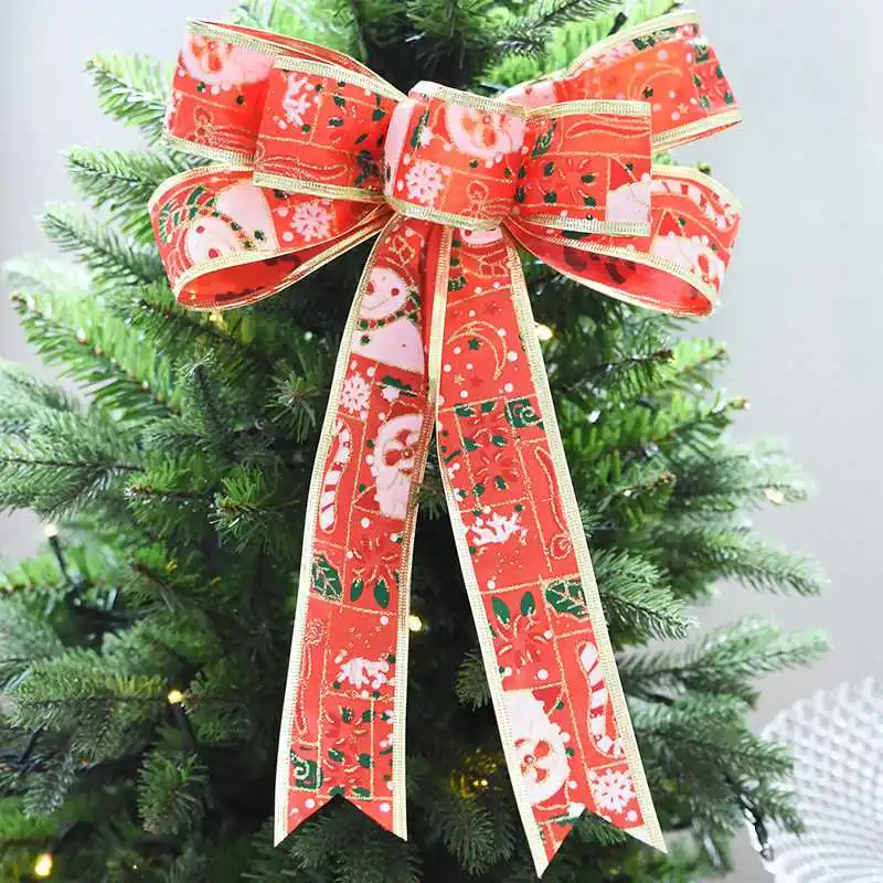 Рождественские банты с подвеской орнаменты Санта Клауса 2018 Новогодние украшения