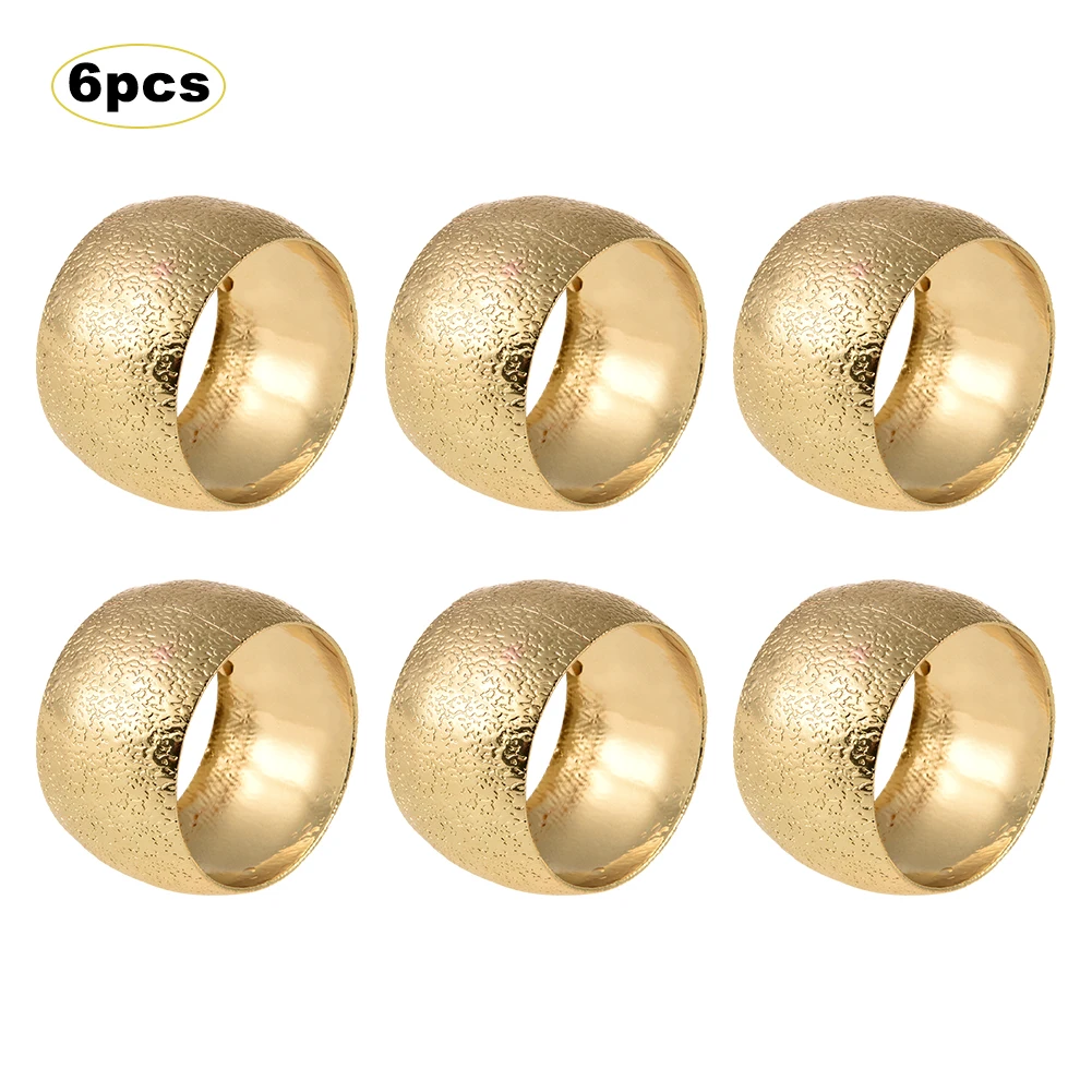 

6pcs Napkin Buckle Metal Napkin Ring Model Room Napkin Buckle Cloth Circle Simple Modern Round For Table Deocr Supplies