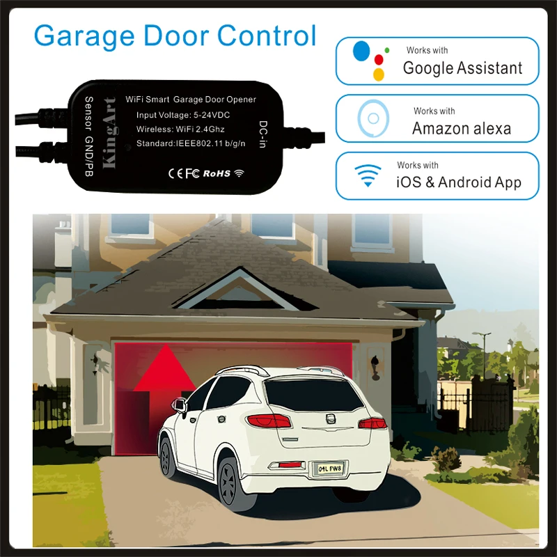 

Умный переключатель для гаражных дверей, Wi-Fi контроллер для дверей гаража, смарт-переключатель для открывания дверей