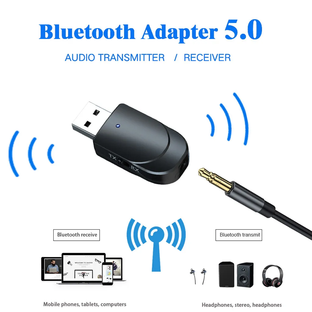 Bluetooth 5 0 аудио 2 в 1 приемник передатчик мини стерео USB разъем 3 мм для