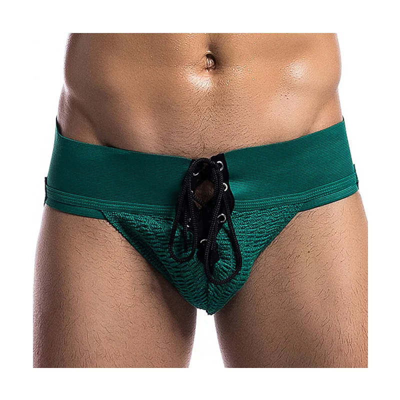 Мужское нижнее белье с широкими ремешками бандаж тройной ремень на завязках