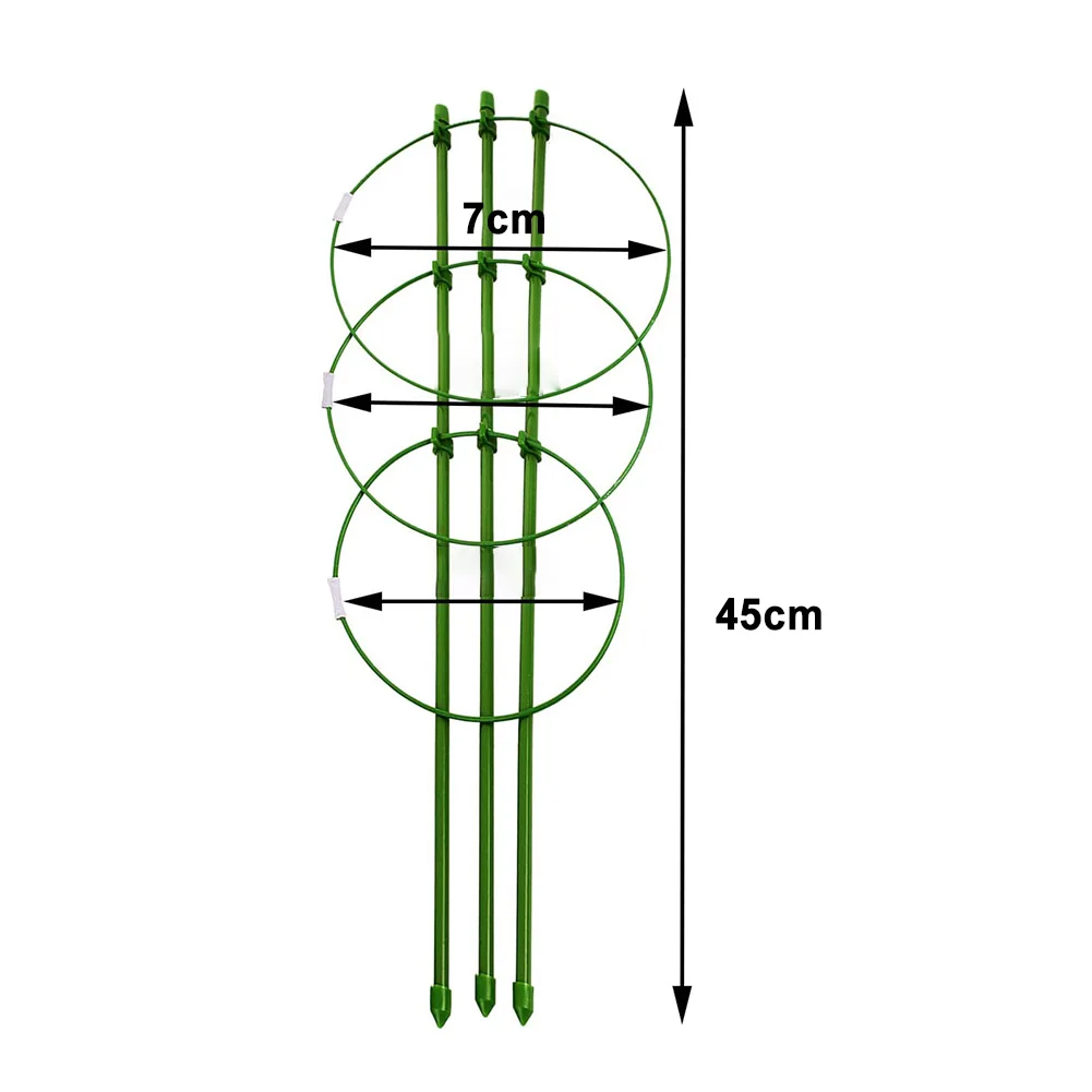 2 шт. 45 см 3 кольца опора для растений в горшке лоза цветы скалолазания прочный