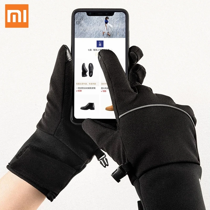 

Оригинальные мужские и женские перчатки Xiaomi Qimian для сенсорного экрана уличные плотные теплые осенне-зимние Бархатные перчатки унисекс для ...