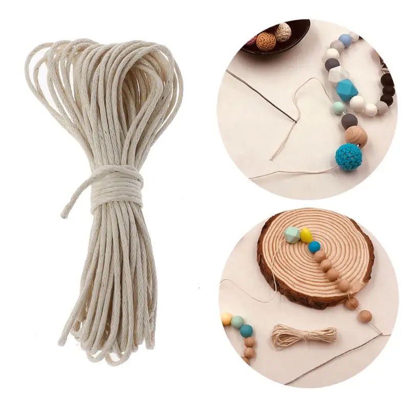 

1mm Waxed Cotton Cord Baby Teether Accessories 5m Rope Waxed Twisted String Thread Line For DIY Jewelry Making