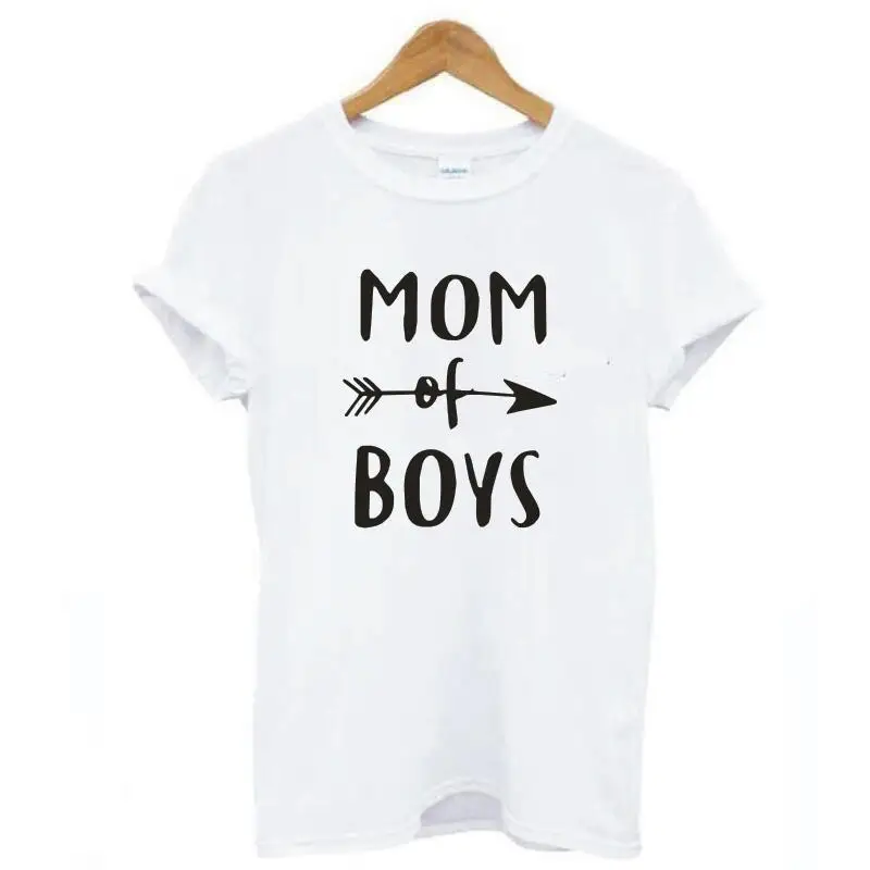 Модная футболка с надписью MOM OF BOYS женские топы летняя повседневная коротким