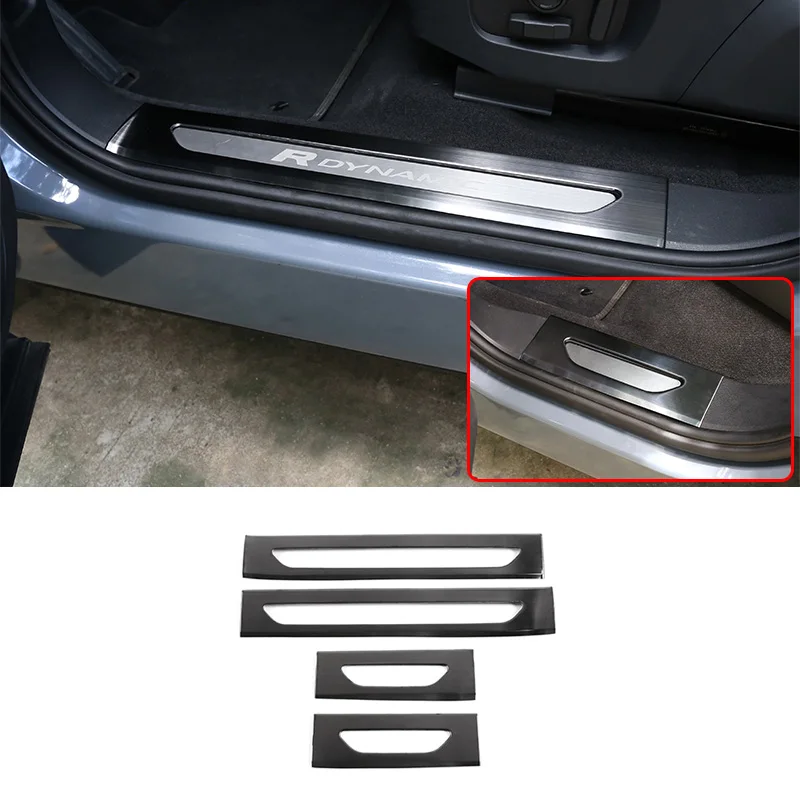 Черный серебристый цвет Нержавеющая сталь внутри порога Панель Накладка